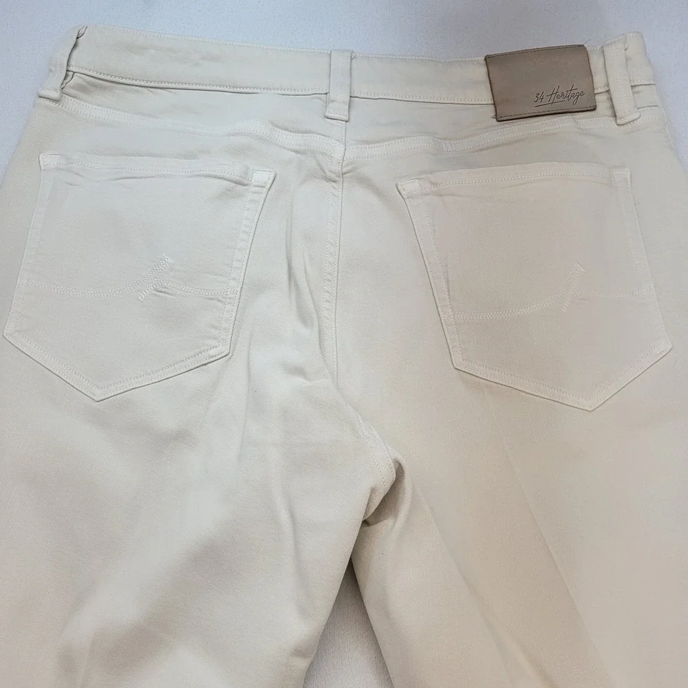 34 Heritage Charisma Pants Mens 35x30 Cream Classic Comfort Rise Luxury Stretch